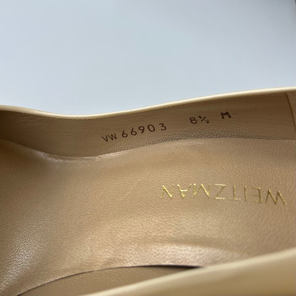 Stuart Weitzman Nude Patent Peep Toe Block Heel Pumps Spritely Size 8.5 M Spain - Picture 13 of 15